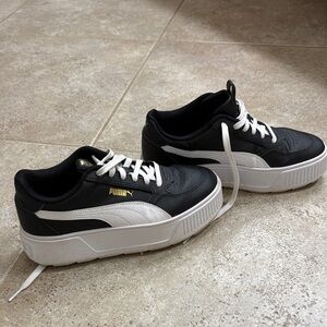 Puma Black and White Platform Sneakers